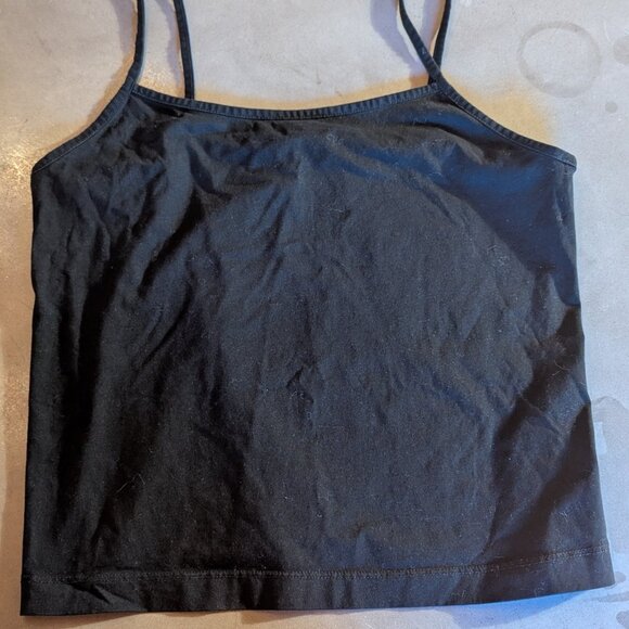 &OtherStories Strappy Scoop Neck Cotton Top | Black - Picture 3 of 16